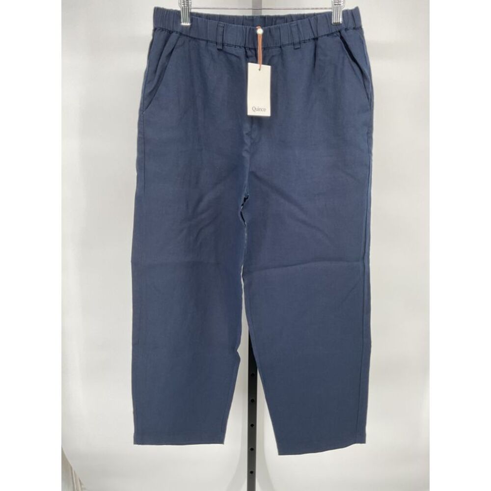 Quince Women's 100% European Linen Pants - 25" Deep Navy M